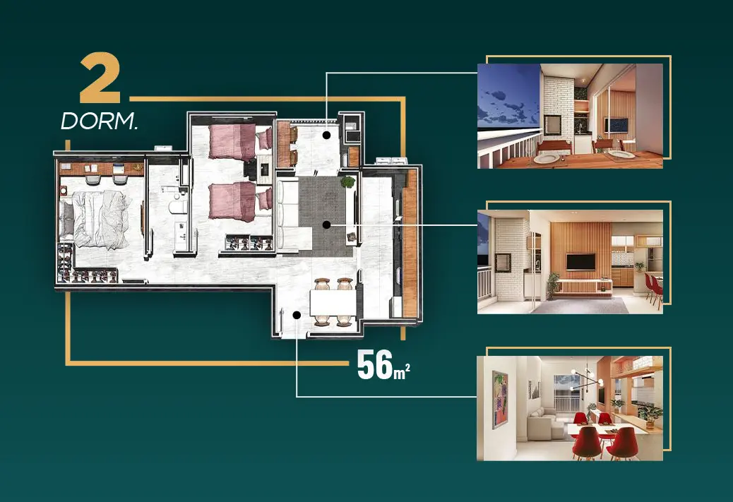 Apartamento Torre Alba – 2 dormitórios
